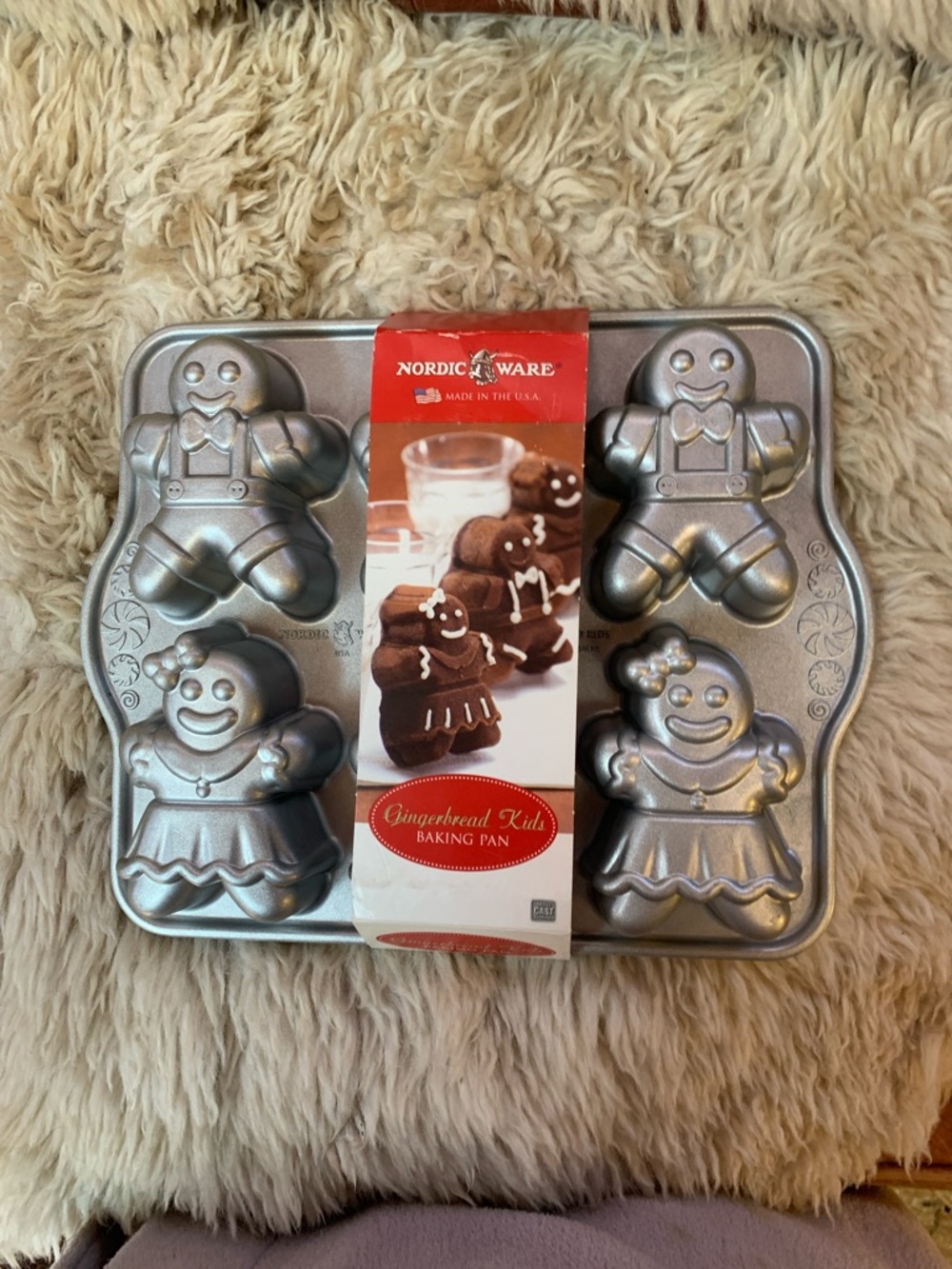 Nordic Ware Metallic Silver Gingerbread Kids Baking Pan